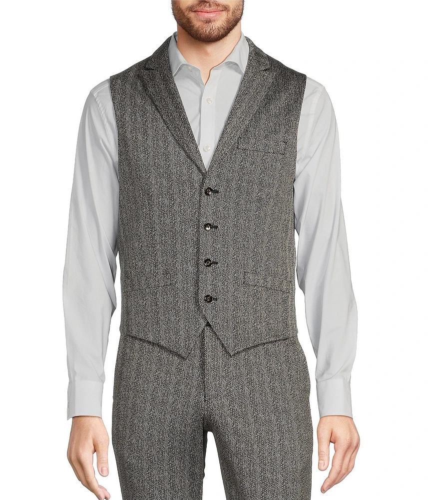 Murano Herringbone Shawl Collar Knit Suit Separates Vest