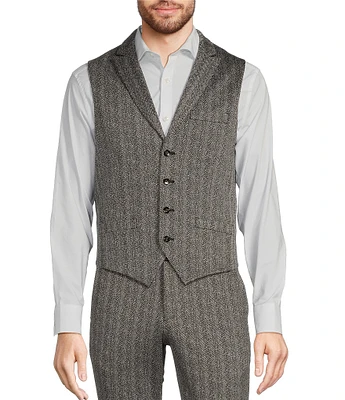 Murano Herringbone Shawl Collar Knit Suit Separates Vest