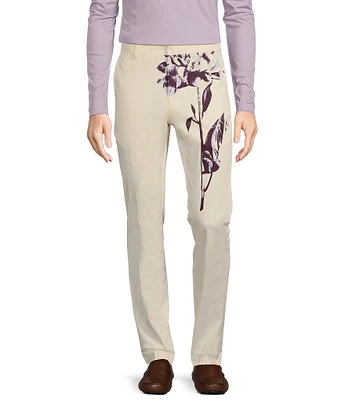 Murano Inflorescence Collection Evan Extra Slim Fit Placed Floral Print Suit Separate Dress Pants