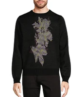 Murano Inflorescence Collection Jacquard Textured Crew Neck Sweater