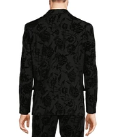 Murano Inflorescence Collection Slim Fit Flocked Floral Suit Separates Shawl Collar Blazer