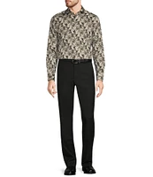 Murano Inflorescence Collection Slim Fit Herringbone Long Sleeve Woven Shirt