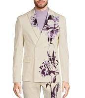 Murano Inflorescence Collection Slim Fit Placed Floral Suit Separates Jacket