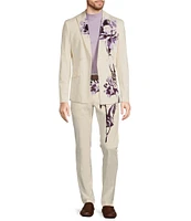 Murano Inflorescence Collection Slim Fit Placed Floral Suit Separates Jacket