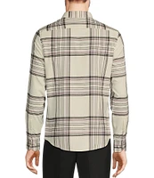 Murano Inflorescence Collection Slim Fit Plaid Long Sleeve Woven Shirt