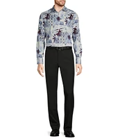 Murano Inflorescence Collection Slim Fit Water Color Long Sleeve Woven Shirt