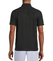 Murano Interdimensional Collection Slim Fit Contrast Stitch Short Sleeve Woven Shirt
