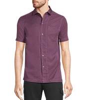 Murano Interdimensional Collection Slim Fit Contrast Stitch Short Sleeve Woven Shirt