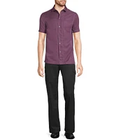 Murano Interdimensional Collection Slim Fit Contrast Stitch Short Sleeve Woven Shirt