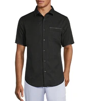 Murano Interdimensional Collection Slim Fit Heat Seal Short Sleeve Convertible Camp Shirt