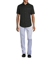 Murano Interdimensional Collection Slim Fit Heat Seal Short Sleeve Convertible Camp Shirt