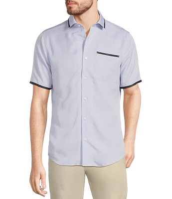 Murano Interdimensional Collection Slim Fit Heat Seal Short Sleeve Convertible Camp Shirt