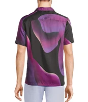 Murano Interdimensional Collection Slim Fit Lava Lamp Print Short Sleeve Woven Camp Shirt