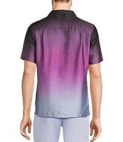 Murano Interdimensional Collection Slim Fit Ombre UFO Print Short Sleeve Woven Camp Shirt