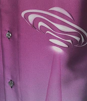 Murano Interdimensional Collection Slim Fit Ombre UFO Print Short Sleeve Woven Camp Shirt