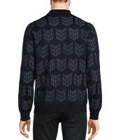 Murano Jacquard Performance Textured Long Sleeve Mock Neck Sweater