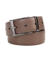 Murano Laser Head Silver Reversible Leather Belt