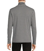 Murano Liquid Luxury Collection Slim Fit Houndstooth Long Sleeve Turtleneck Pullover