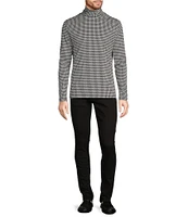 Murano Liquid Luxury Collection Slim Fit Houndstooth Long Sleeve Turtleneck Pullover