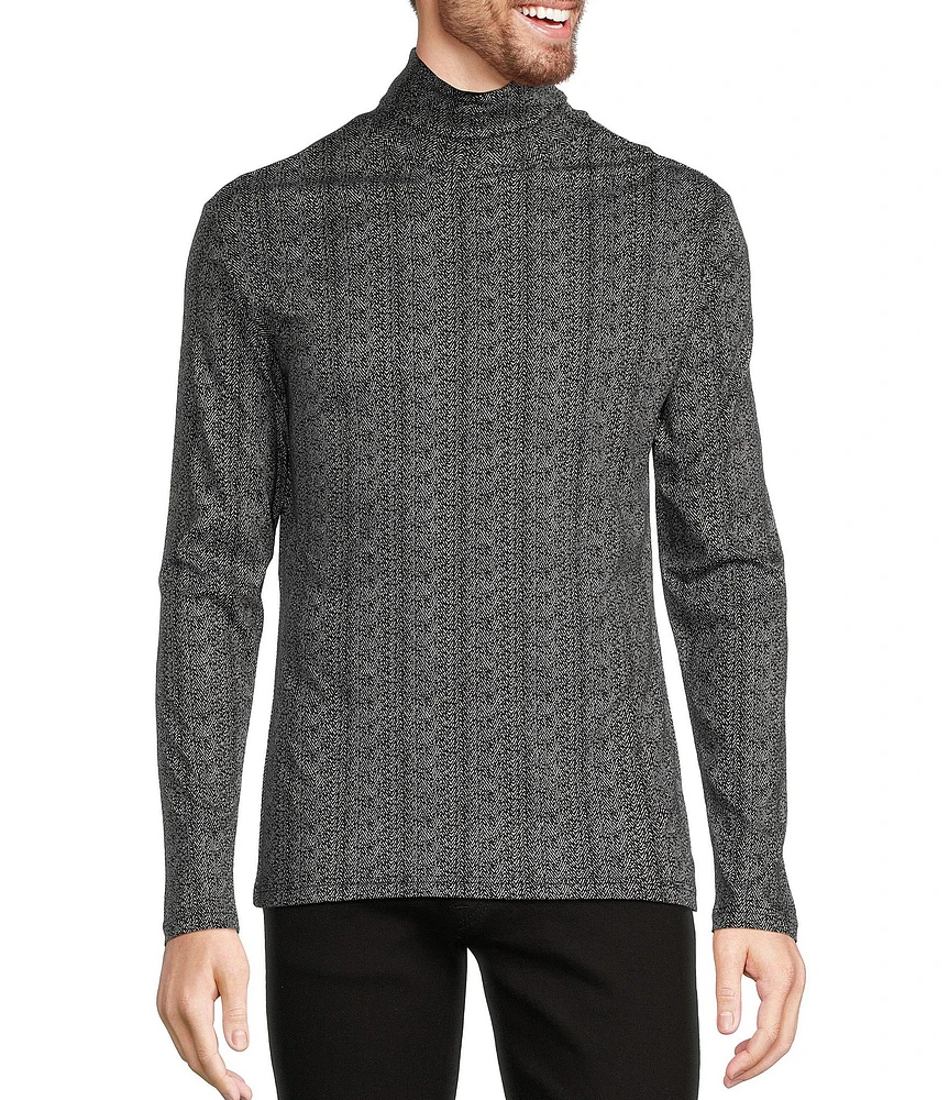 Murano Liquid Luxury Collection Slim Fit Houndstooth Turtleneck Pullover