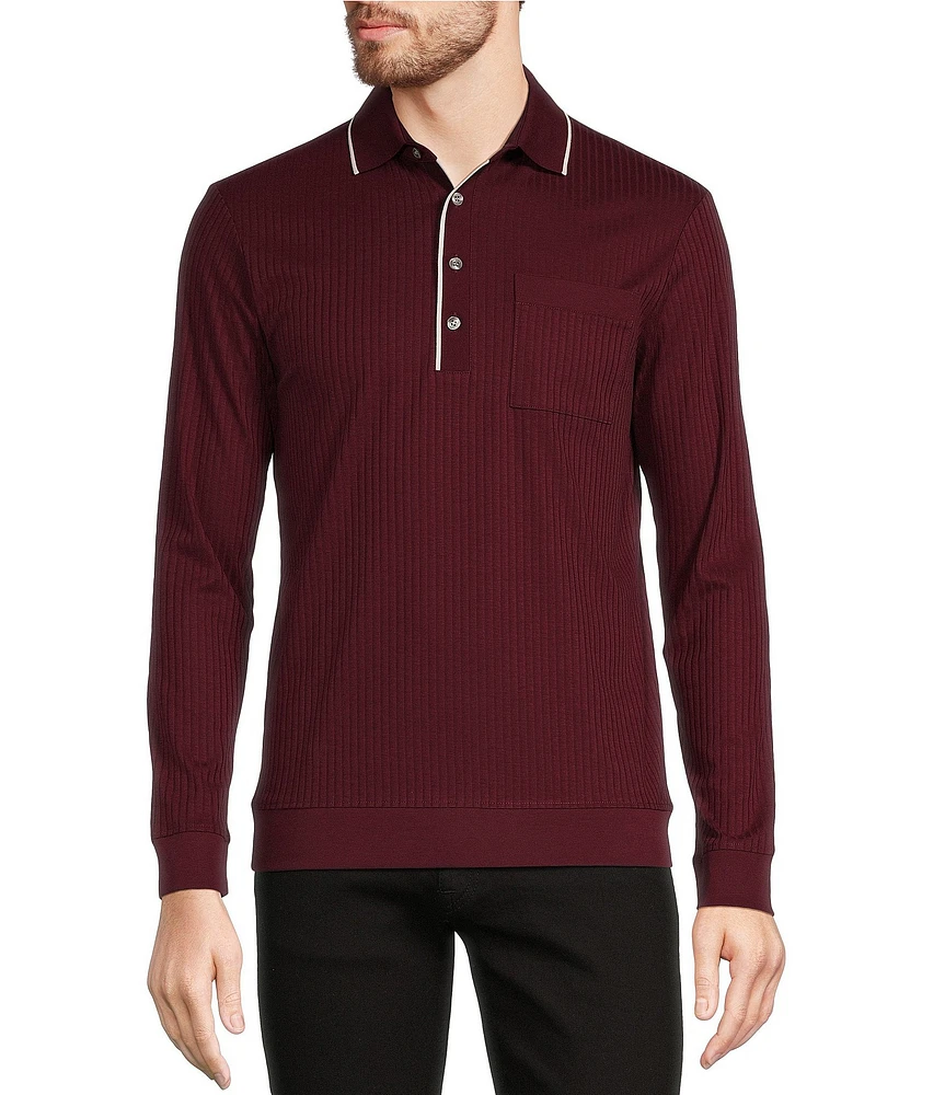 Murano Liquid Luxury Collection Slim Fit Long Sleeve Polo Shirt