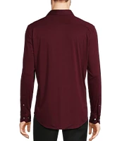 Murano Liquid Luxury Long Sleeve Knit Interlock Coatfront Shirt