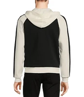 Murano Liquid Luxury Slim Fit Color Block Full-Zip Hoodie