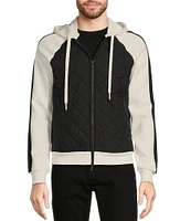 Murano Liquid Luxury Slim Fit Color Block Full-Zip Hoodie