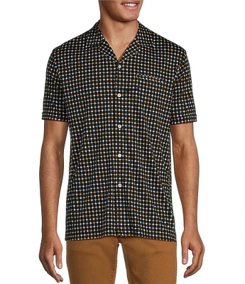 Murano Liquid Luxury Slim Fit Printed Short Sleeve Coatfront Shirt