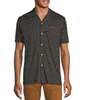 Murano Liquid Luxury Slim Fit Printed Short Sleeve Coatfront Shirt
