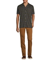 Murano Liquid Luxury Slim Fit Printed Short Sleeve Coatfront Shirt