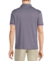 Murano Liquid Luxury Slim Fit Printed Short Sleeve Polo Shirt