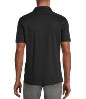 Murano Liquid Luxury Slim Fit Solid Coatfront Short Sleeve Woven Camp Shirt