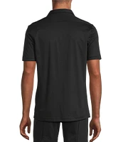 Murano Liquid Luxury Slim Fit Solid Coatfront Short Sleeve Woven Camp Shirt