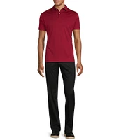 Murano Liquid Luxury Slim Fit Solid Interlock Short Sleeve Polo Shirt