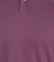 Murano Liquid Luxury Slim Fit Solid Interlock Short Sleeve Polo Shirt
