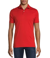 Murano Liquid Luxury Slim Fit Solid Interlock Short Sleeve Polo Shirt