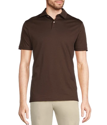 Murano Liquid Luxury Slim Fit Solid Interlock Short Sleeve Polo Shirt