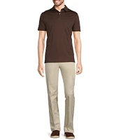 Murano Liquid Luxury Slim Fit Solid Interlock Short Sleeve Polo Shirt
