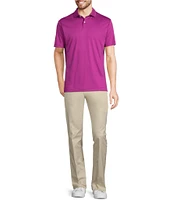 Murano Liquid Luxury Slim Fit Solid Interlock Short Sleeve Polo Shirt