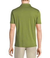 Murano Liquid Luxury Slim Fit Solid Interlock Short Sleeve Polo Shirt
