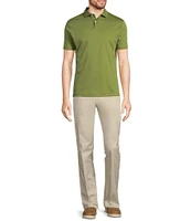 Murano Liquid Luxury Slim Fit Solid Interlock Short Sleeve Polo Shirt