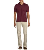 Murano Liquid Luxury Slim Fit Solid Interlock Short Sleeve Quarter-Zip Polo Shirt