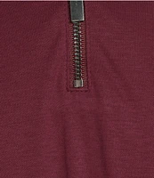 Murano Liquid Luxury Slim Fit Solid Interlock Short Sleeve Quarter-Zip Polo Shirt