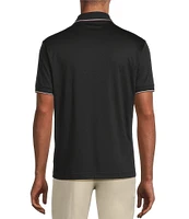 Murano Liquid Luxury Slim Fit Solid Interlock Short Sleeve Quarter-Zip Polo Shirt