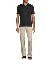 Murano Liquid Luxury Slim Fit Solid Interlock Short Sleeve Quarter-Zip Polo Shirt