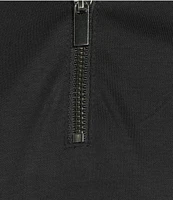 Murano Liquid Luxury Slim Fit Solid Interlock Short Sleeve Quarter-Zip Polo Shirt