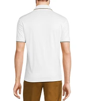 Murano Liquid Luxury Slim Fit Solid Interlock Short Sleeve Quarter-Zip Polo Shirt