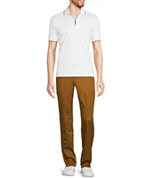 Murano Liquid Luxury Slim Fit Solid Interlock Short Sleeve Quarter-Zip Polo Shirt
