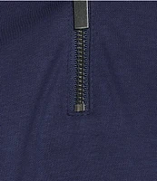 Murano Liquid Luxury Slim Fit Solid Interlock Short Sleeve Quarter-Zip Polo Shirt